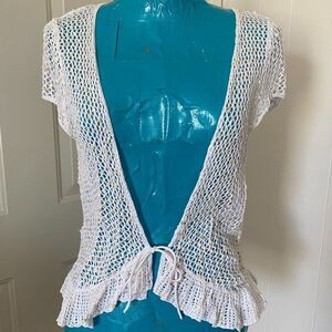 Faded Glory Crochet Boho Sequin Top Womens Size L (12-14)
